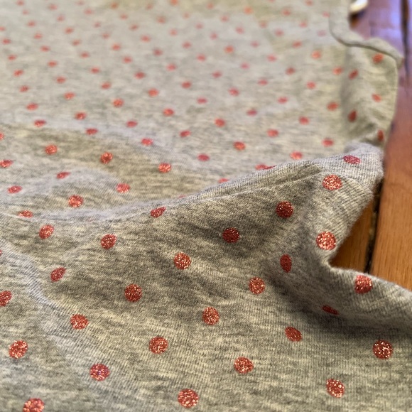 GAP. Size S (6-7 girls). Grey with glitter polka dots swing dress. - Picture 3 of 5